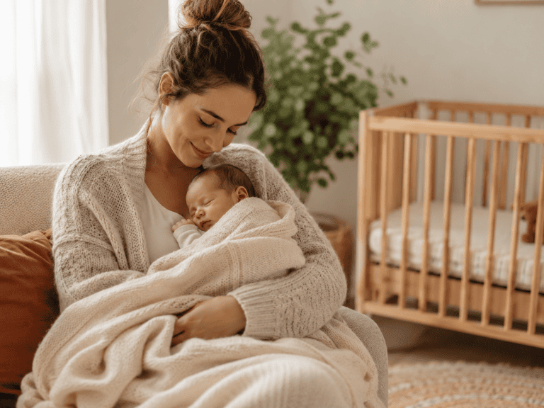 Congé supplémentaire de naissance : jeune maman avec son bébé